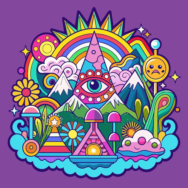 Trippy Tales Groovy Adventures in Sticker Psychedelic Wonderland