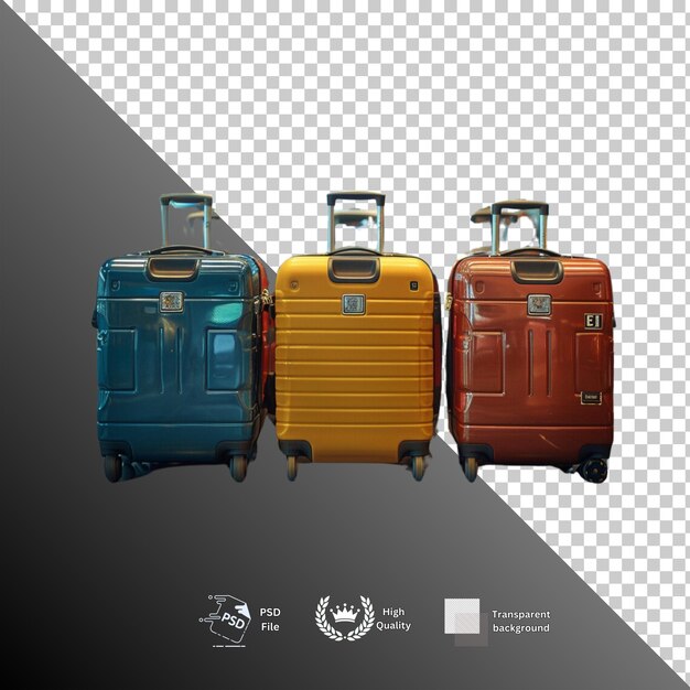 PSD trolley bag isolated on transparent background