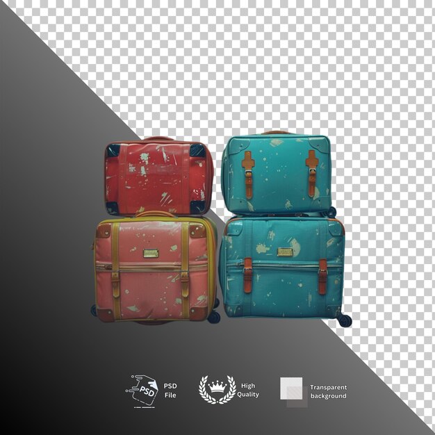 PSD trolley bag isolated on transparent background