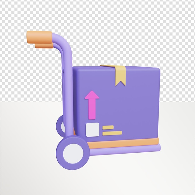 trolley icon 3d rendering