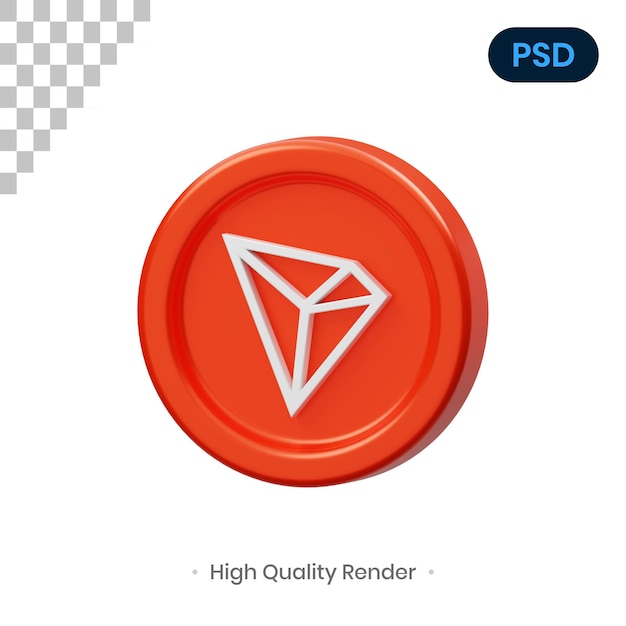 Tron Coin 3D Render Illustration Premium Psd