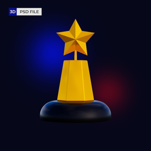 trophy 3d icon isolated