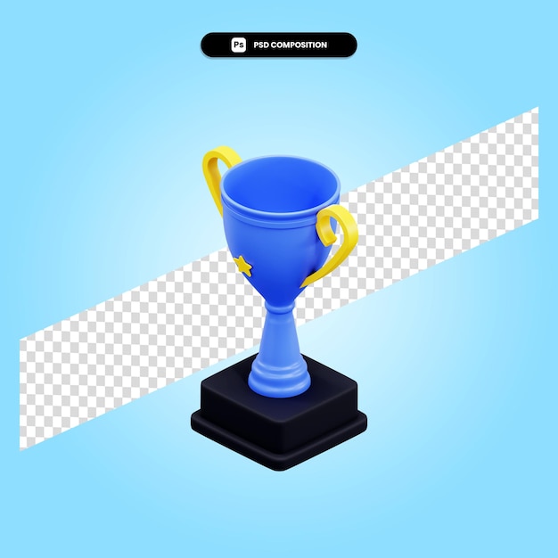 Trophy 3d render illustration isolated