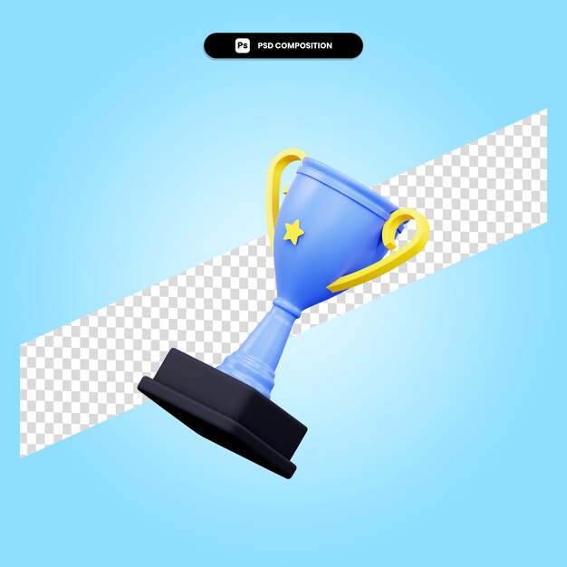 Trophy 3d render illustration isolated