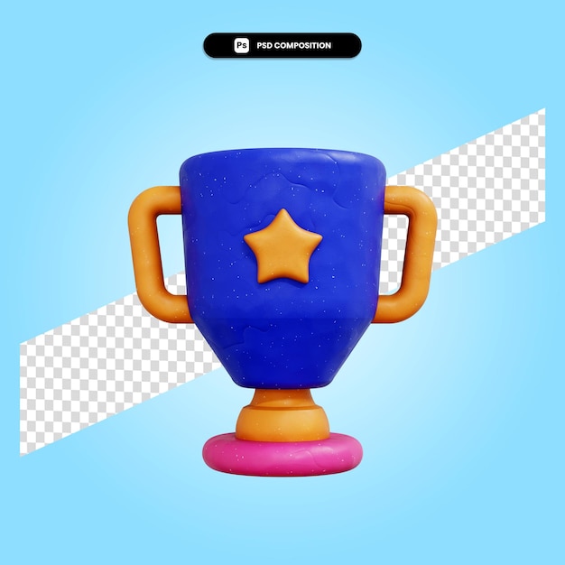 Trophy 3d render illustration isolated