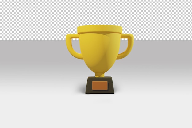 Trophy 3d rendering cycle with transparent background