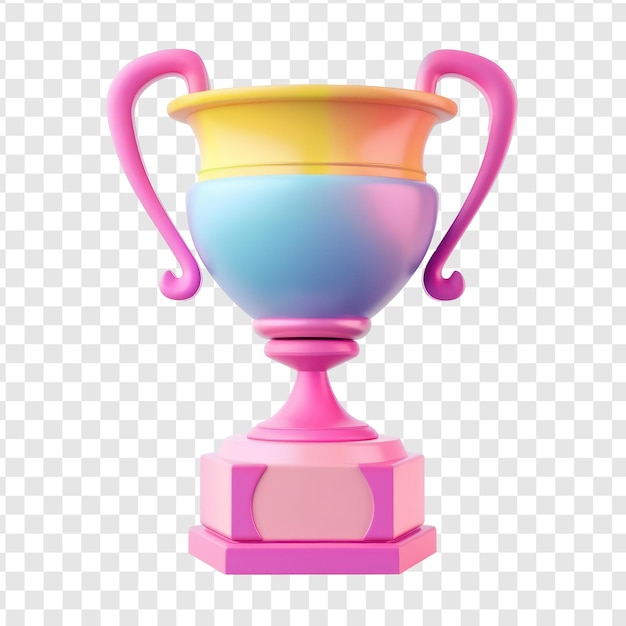 PSD trophy award 3d icon cartoon style floating on transparency background psd