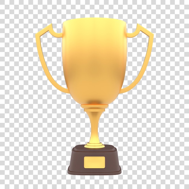 Trophy cup isolated on white background Sport tournament award gold winner cup and victory concept