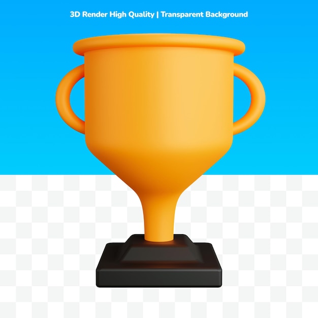 Trophy empty isolated 3d rendering illustration