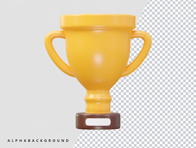 Trophy icon 3d render transparent element