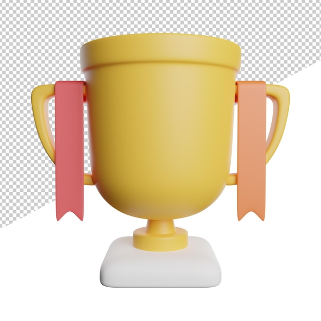 Trophy Winner Reward front view 3 rendering icon illustration on transparent background