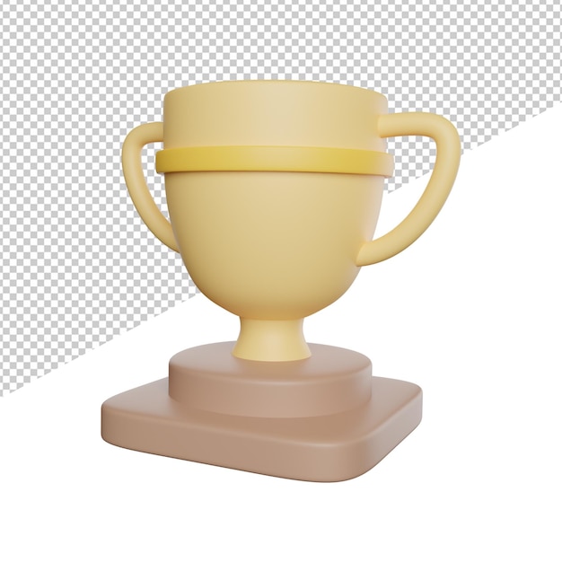 Trophy Winner Rewards side view 3d rendering icon illustration on transparent background