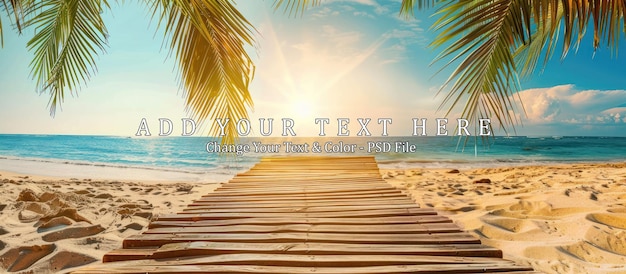 PSD tropical beach paradise