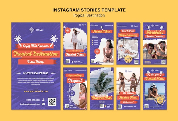 Tropical destination instagram stories