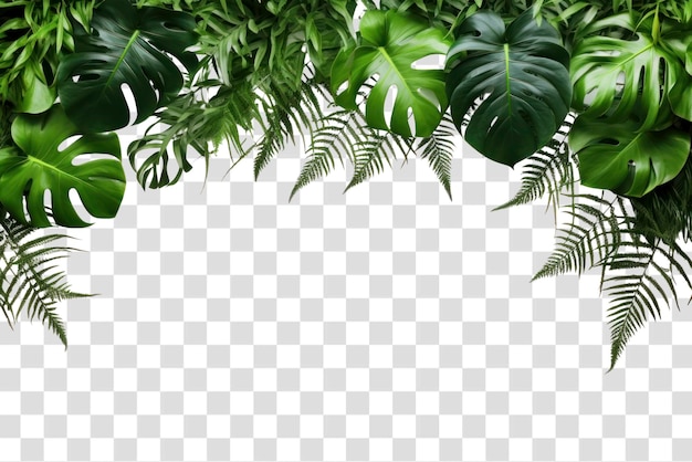 PSD tropical foliage border transparent background