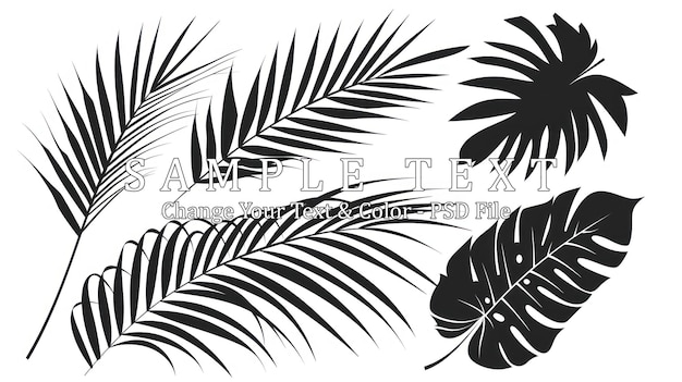 PSD tropical leaf silhouette collection