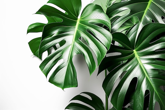 Tropical leaves isolated on transparent background