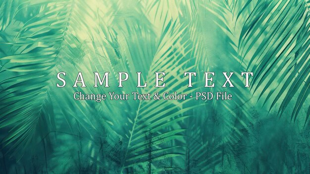 PSD tropical palm leaves in a soft green hue