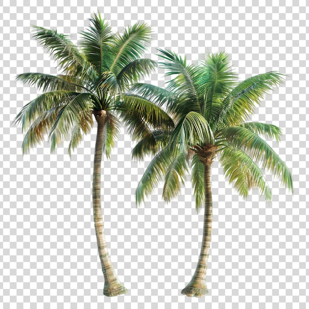 PSD tropical palm tree isolated on a transparent background