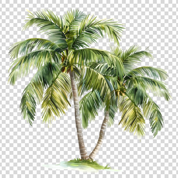 PSD tropical palm tree isolated on a transparent background