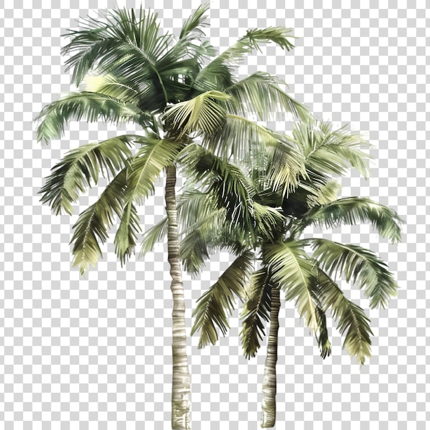 PSD tropical palm tree isolated on a transparent background