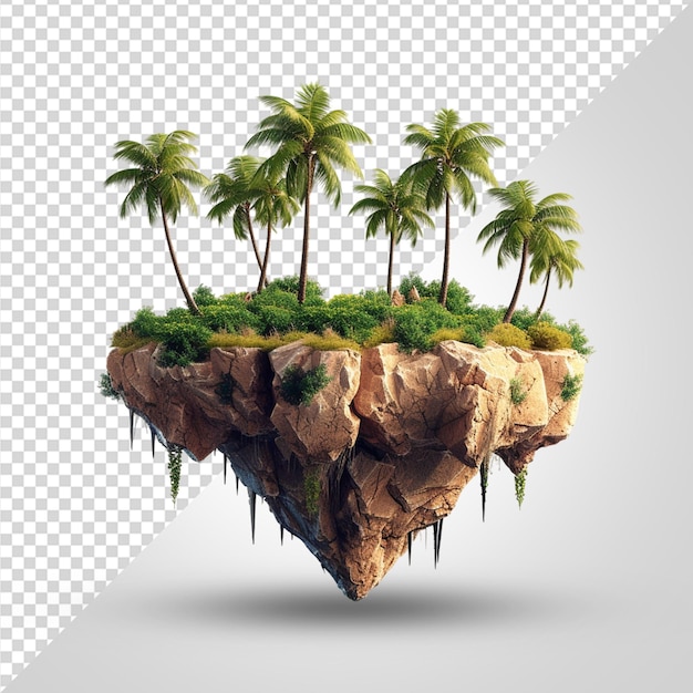 PSD tropical plants bush and decorative with stones png