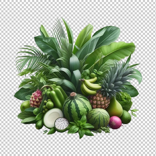 Tropical plants isolated transparent background Ai generative