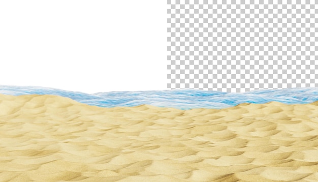 Tropical sandy beach and ocean selective focus Summer beach Realistic sand texture 3d render