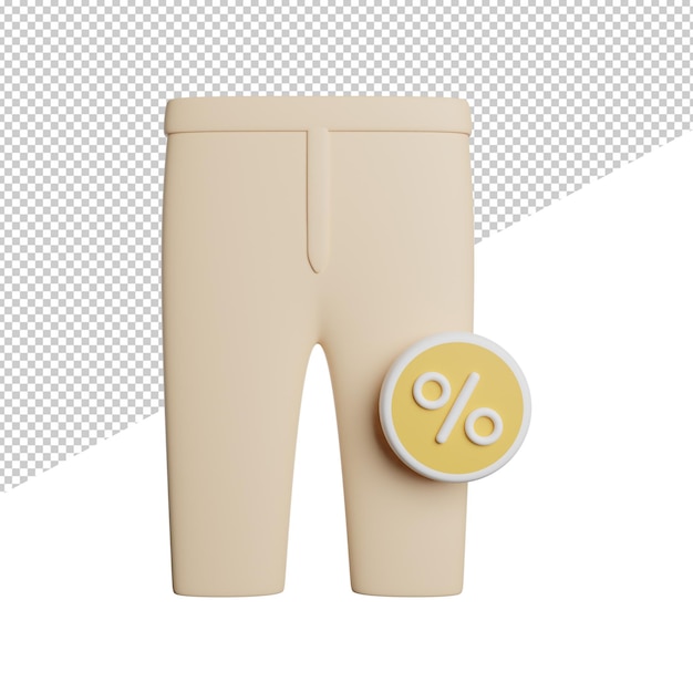 Trousers Sale Discount front view 3d rendering icon illustration on transparent background