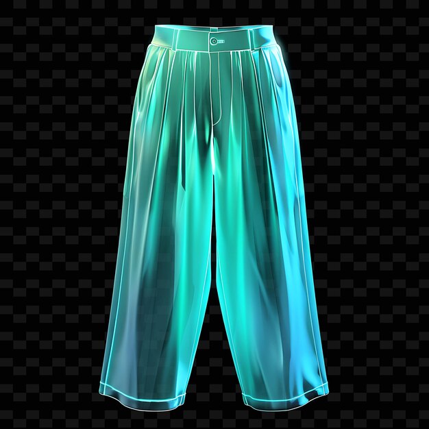 Trousers With Pleated Front Made With Polyester Blend Glowin PNG Unique Neon Fashion Clothing