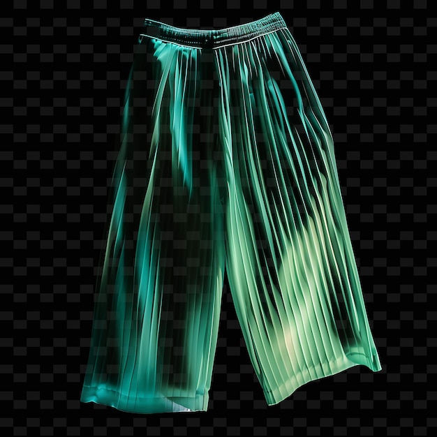 Trousers With Pleated Front Made With Polyester Blend Glowin PNG Unique Neon Fashion Clothing