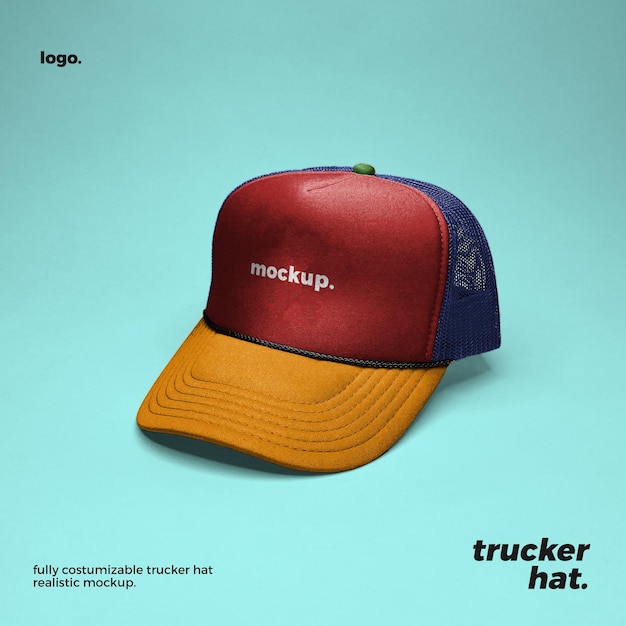 Trucker Hat Realistic Mockup Template