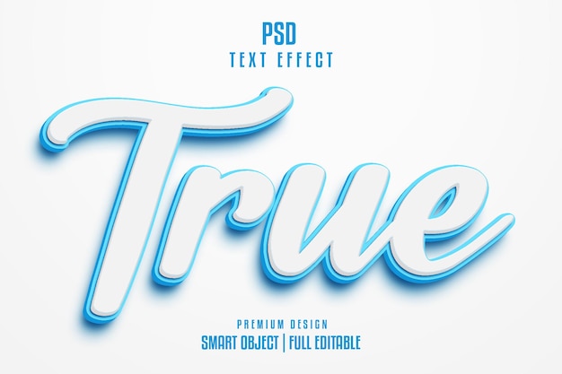 True 3d text effect