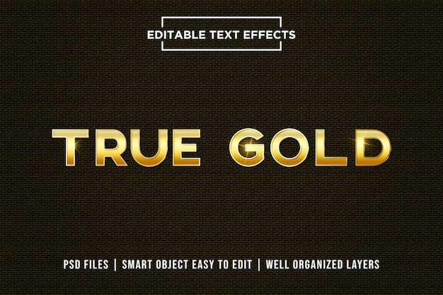 True Gold text effect