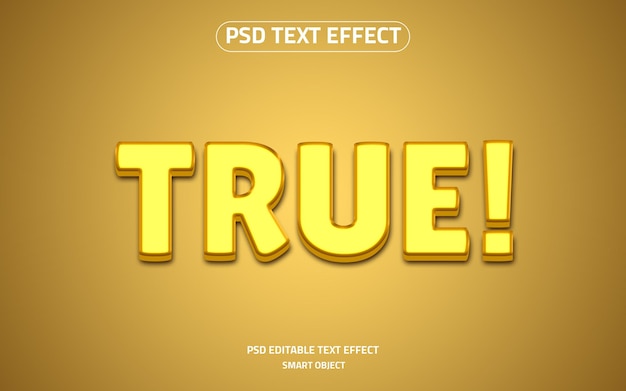 True logo editable text effect mockup