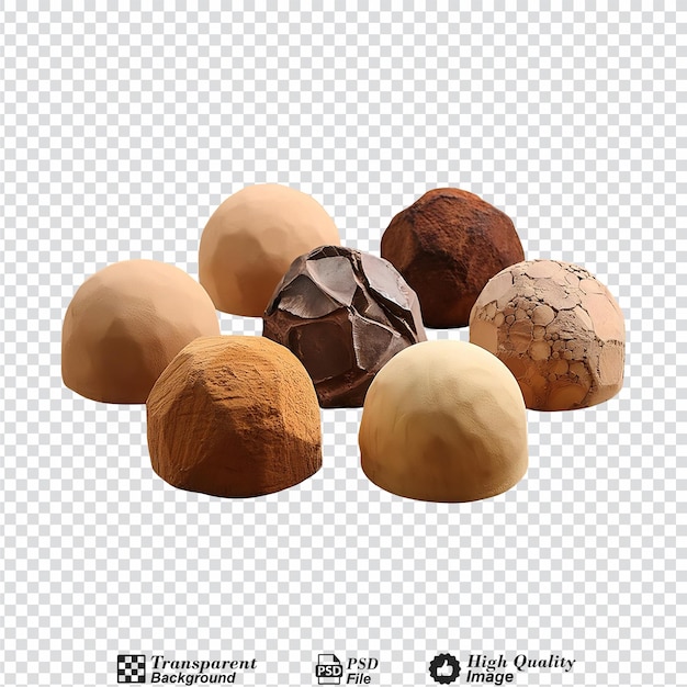 PSD truffles isolated on transparent background