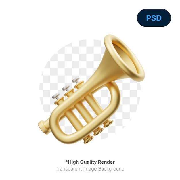 Trumpet 3D Icon Premium Psd