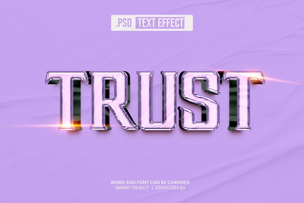 PSD trust 3d text effect editable