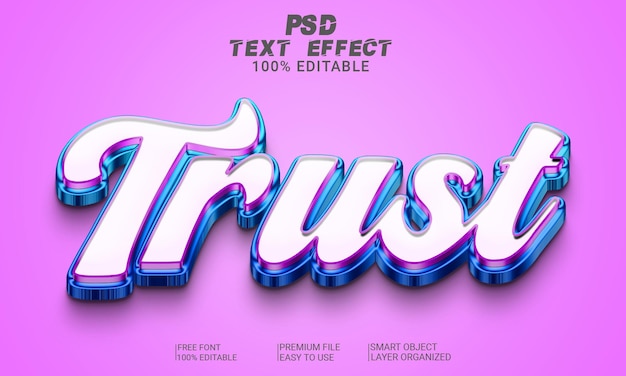 Trust 3D Text Effect PSD File