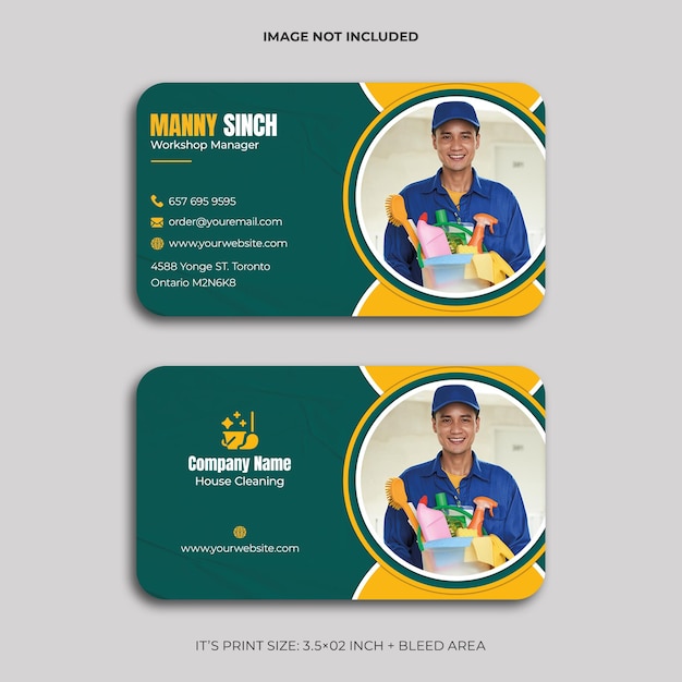 PSD trusted home cleaning service business card print template