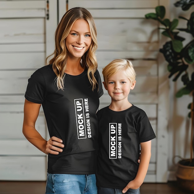 PSD tshirt mockup mom and son tshirt mockup psd mockup mom and daughter tshirt mockup tshirt mockup