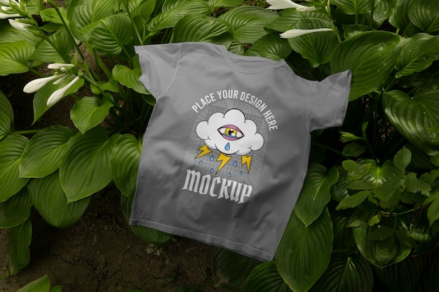 Tshirt mockup in nature