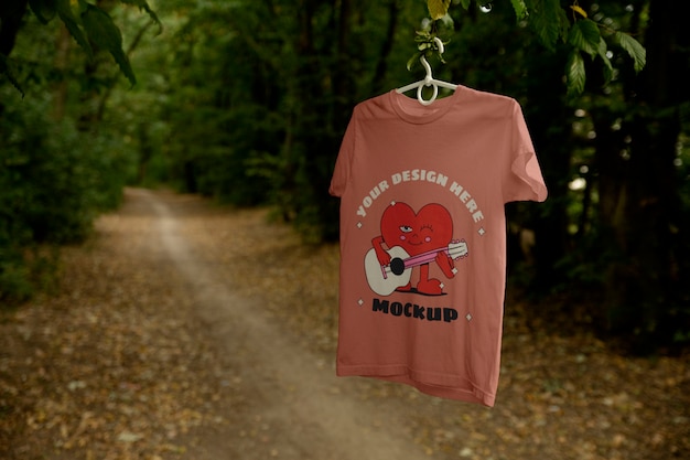 Tshirt mockup in nature