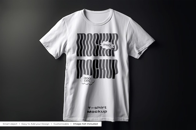 Tshirt Mockup Top View Mens Tshirt Mockup Shirt Mockup White Tshirt Mockup 3D Tshirt PSD Mockup