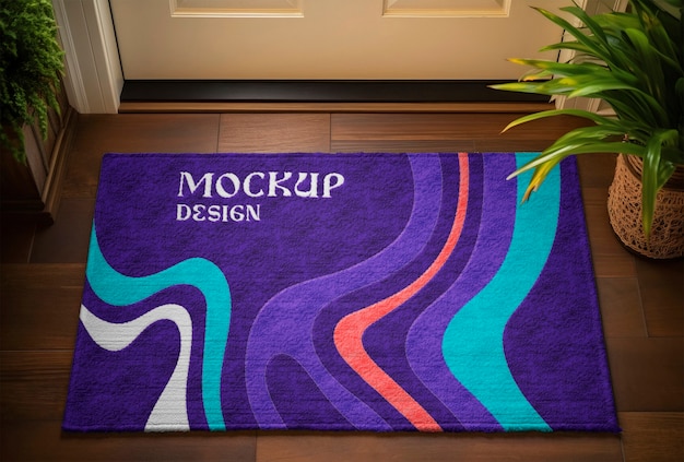 Tufting rug mockup design