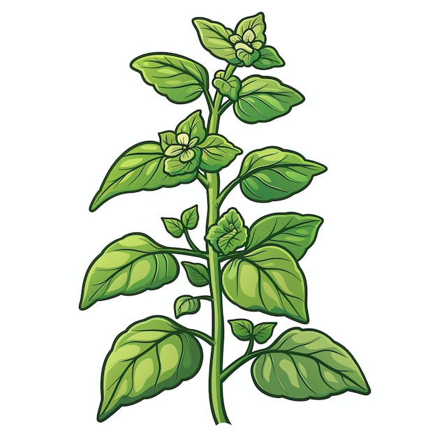 PSD tulsi plant indian illustration