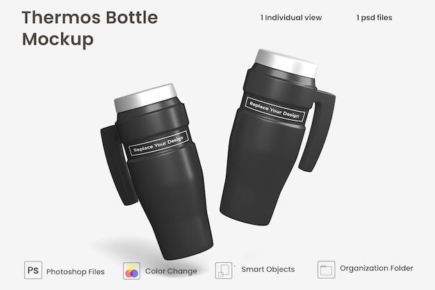 Tumbler cup mockup water bottle template Premium Psd