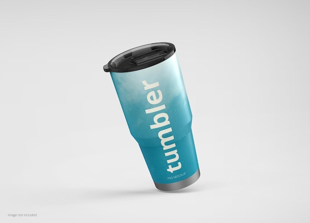 Tumbler mug mockup with lid