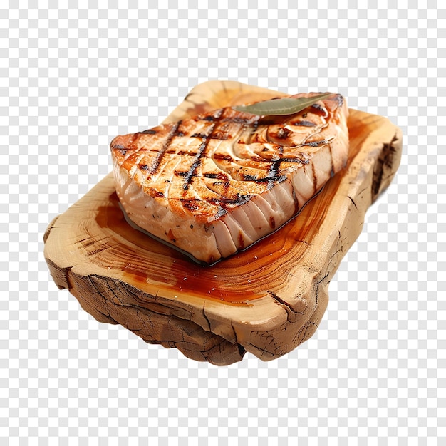 PSD tuna fish steak grilled isolated on a transparent background