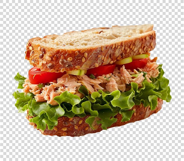 PSD tuna salad sandwich on transparent background